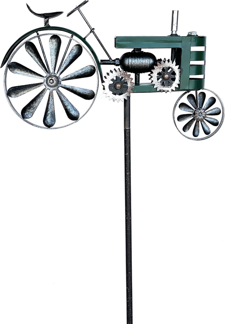 DanDiBo Gartenstecker Metall Traktor XL 160 cm Trecker Grün 96106 Windspiel Windrad Wetterfest Garte