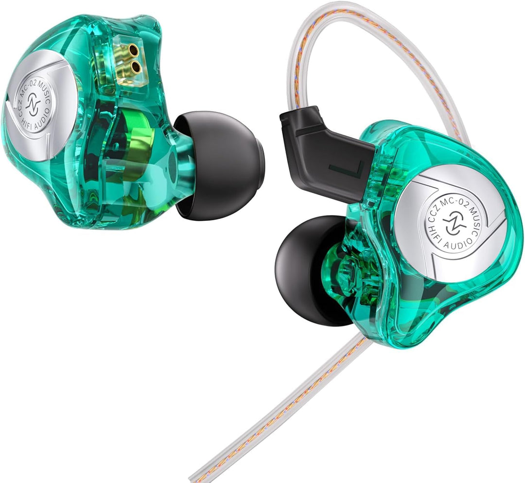 CCZ MC02 In Ear Monitor, In Ear Gaming Kopfhörer 10-mm-Dual-Magnet DD PET-Membran, IEM Kraftvoller B