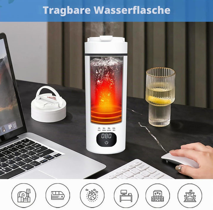Reisewasserkocher Klein 450ml, Reise Wasserkocher Klein mit 4 Temperaturstufen, Mini Wasserkocher Tr