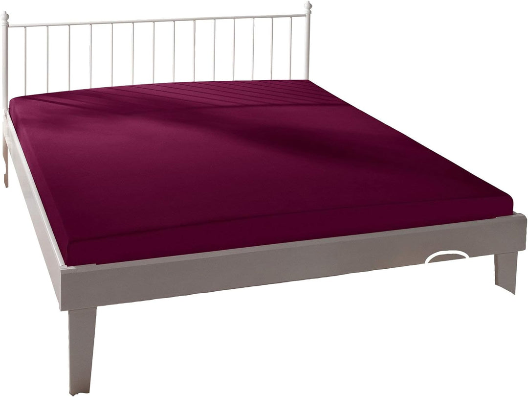 Bassetti Spannbettlaken 542 Beere Baumwolle/Elastan, Masse: 90cm x 190cm, 100cm x 220cm, 9225107 90c