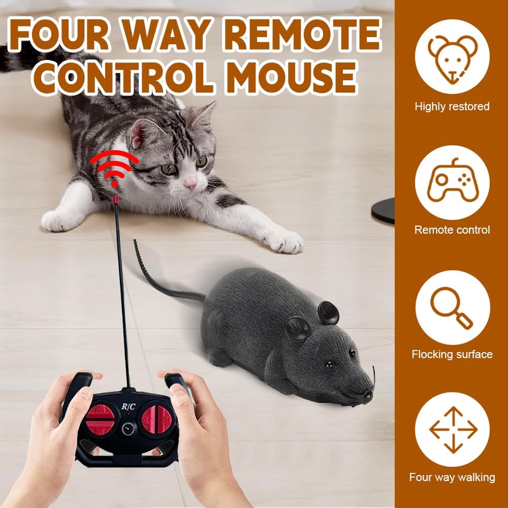 Katzenspielzeug Elektrisch Spielmaus, Maus Mit Fernbedienung, Fernbedienung Gefälschte Ratte, Realis