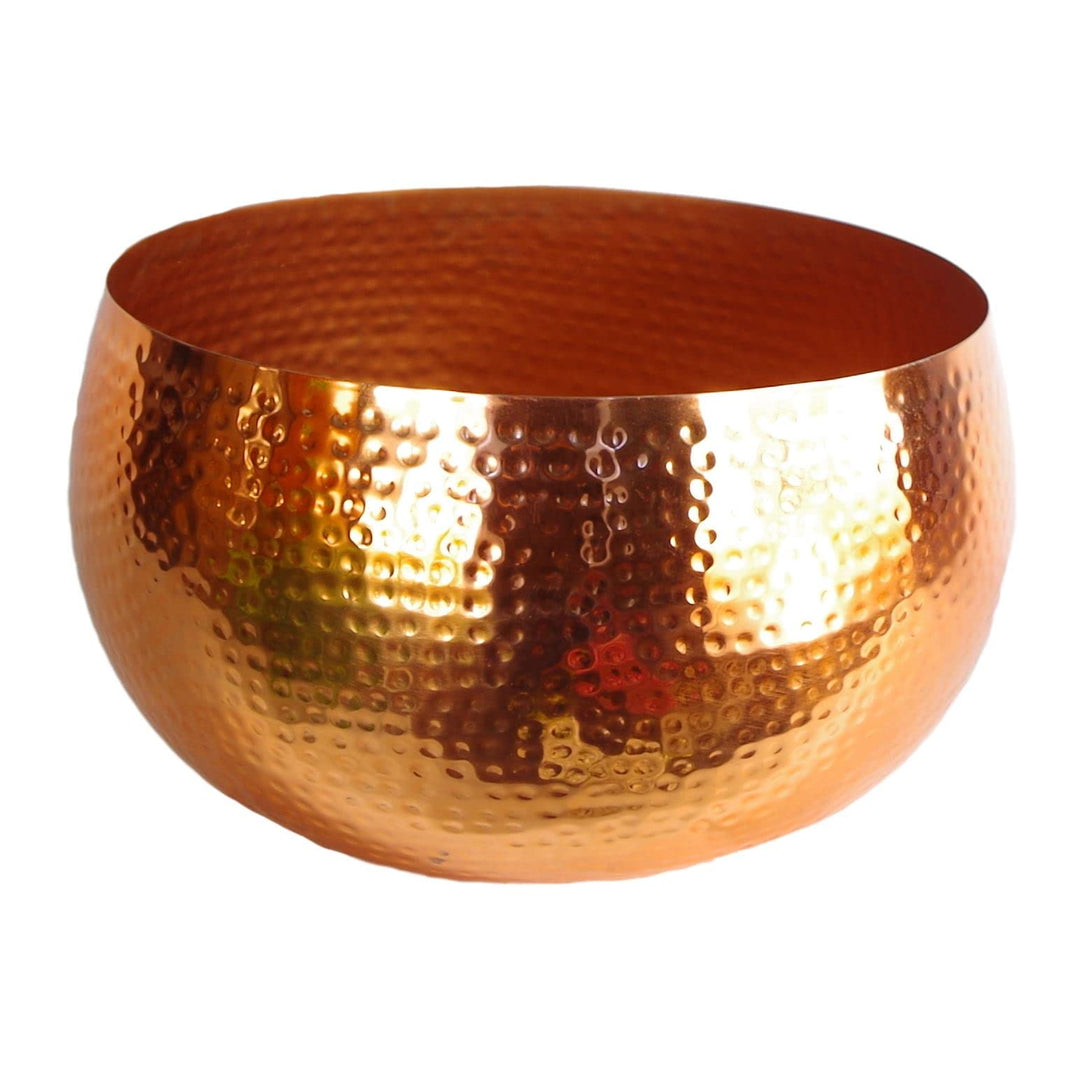 Leaf Metal Planter Staight Edge Blumentopf aus Metall, gehämmert, kupferfarben, gerader Rand, 30 x 2