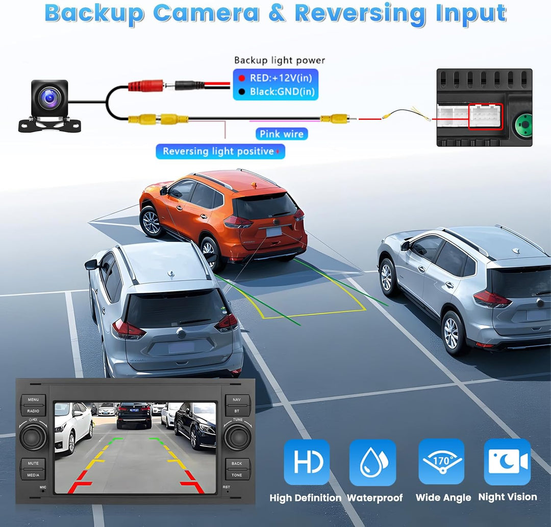 [2G+64G] Hikity Autoradio Navi Für Ford Transit Fiesta Focus Galaxy Mondeo C-Max Android Wireless Ca