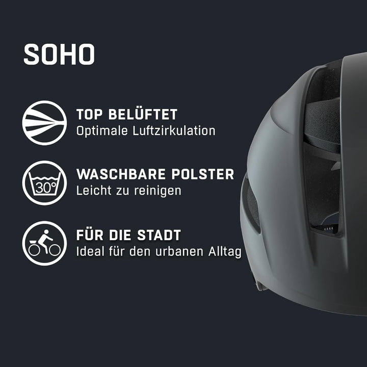 ALPINA SOHO - Extrem Robuster, Leichter & Individuell Anpassbarer Urban Fahrradhelm Für Erwachsene b