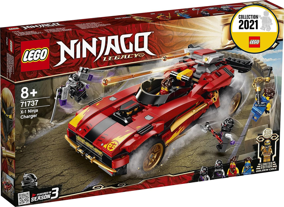 LEGO 71737 NINJAGO Legacy X-1 Ninja Superauto und Motorrad mit Cole als goldene Minifigur Standard V
