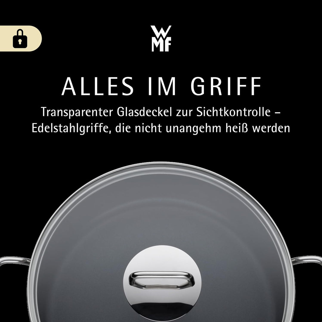 WMF Schmorpfanne 28 cm hoher Rand, Bräter Induktion, Schmortopf mit Deckel 5,0l, Pfanne Induktion, C