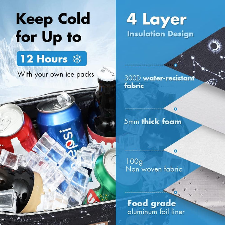 Lekesky Kühltasche Damen Lunchtasche Isolierte für Frauen Auslaufsichere weit geöffnete Lunchbox, 11