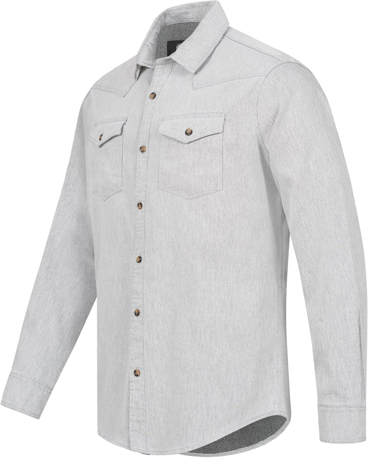 Rock Creek Herren Hemd Jeanshemd H-339 S Beige, S Beige