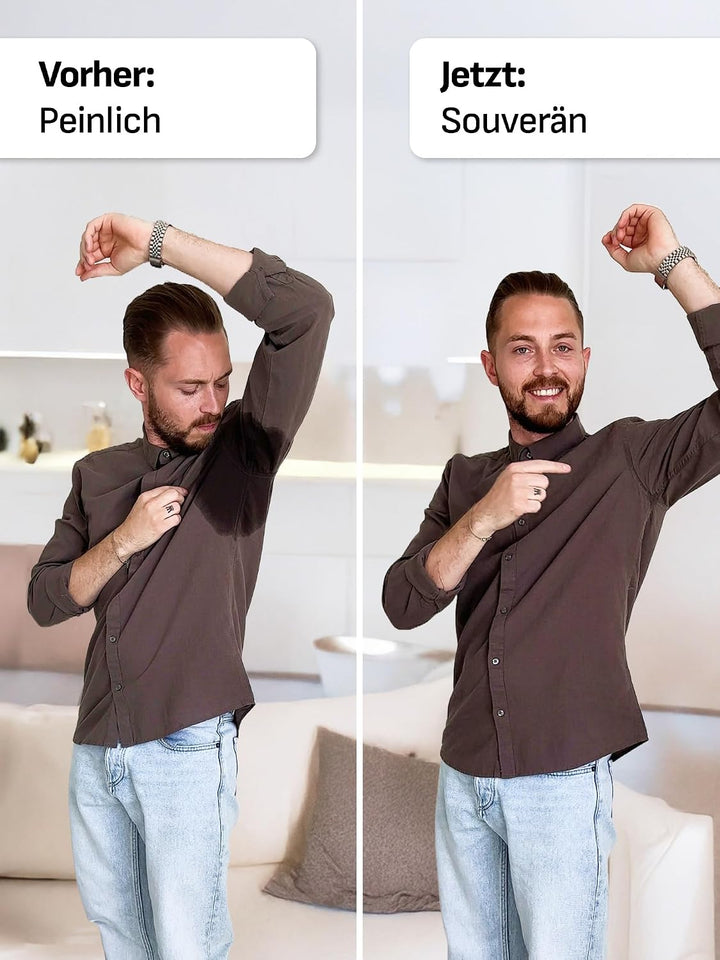 FINN Anti-Schweiss Shirt Herren mit V-Ausschnitt und integrierten Achselpads gegen Starkes Schwitzen