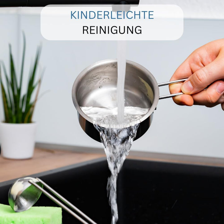 Westmark Butterpfännchen/Sossenwärmer, Mit Deckel, Sossenlöffel und Stövchen, Rostfreier Edelstahl,