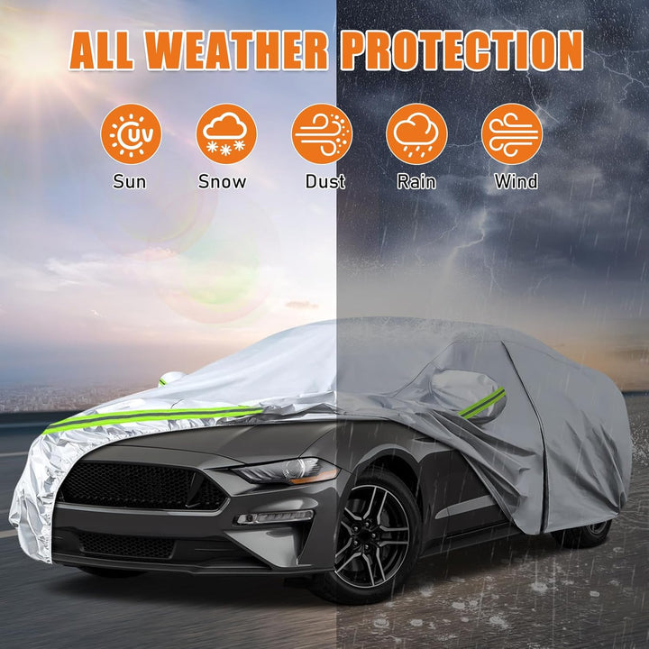 JUDANNA Autoabdeckung Outdoor Wasserdicht Passend für 2005-2024 Ford Mustang, Sommer Vollgarage Auto