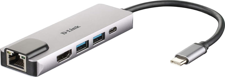 D-Link DUB-M520 USB Typ C Hub 5 in 1 USB C Adapter mit HDMI 4K und 1080p, 2X USB3.0/USB2.0, 1x USB C
