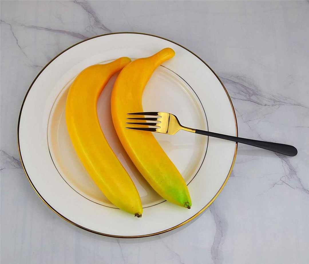Ulalaza 6Pcs Fake Banana Artificial Fruits Modell Lebensechte Simulation Gelbe Bananen für Dekoratio