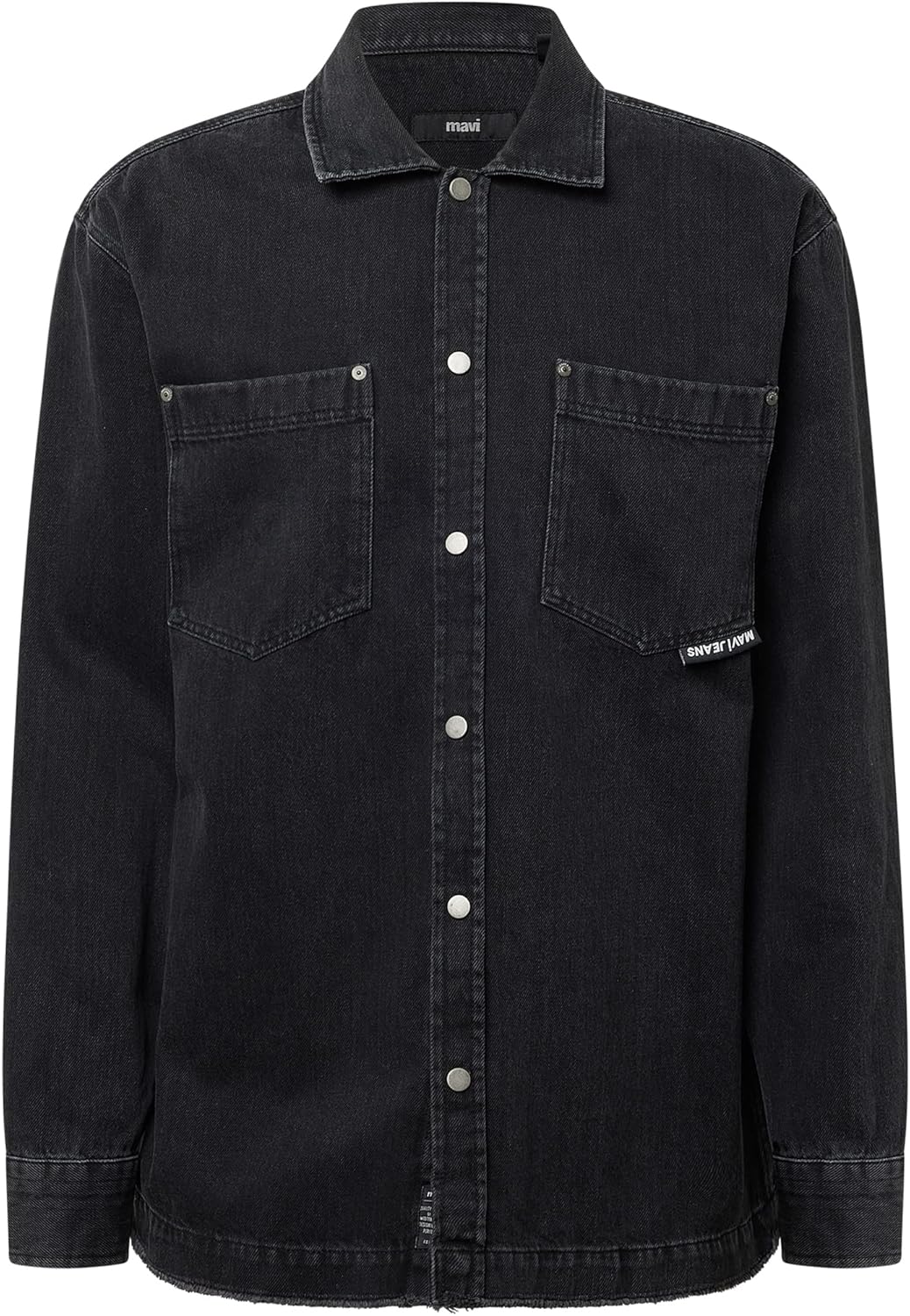 Mavi Herren Long Sleeve Shirt Hemd L Black Denim, L Black Denim
