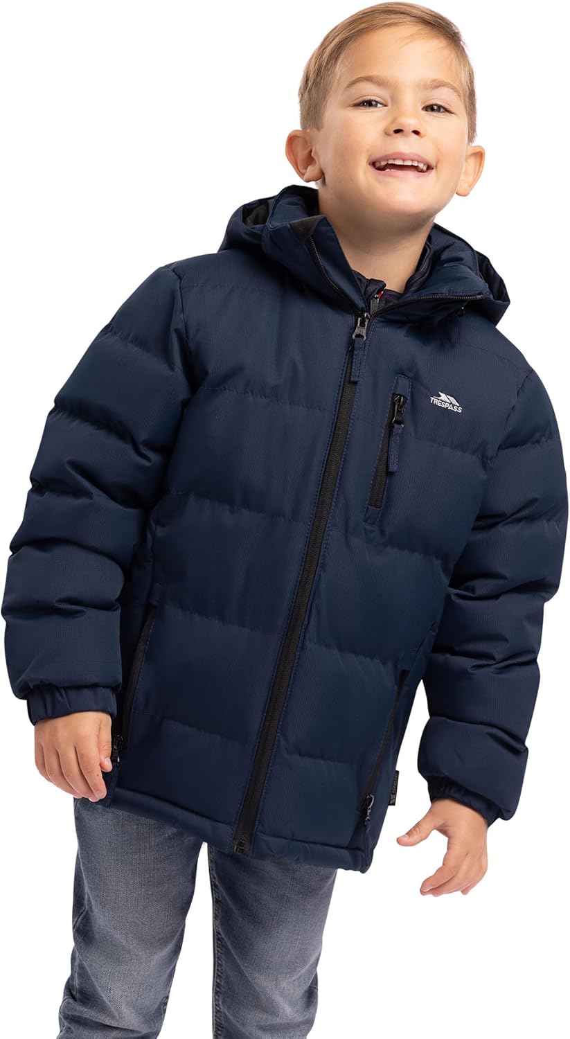 Trespass Herren Clip Padded Regenmantel mit Abnehmbarer Kapuze 2-3 Jahre - Brust 21 "(53 cm) Azul Ma