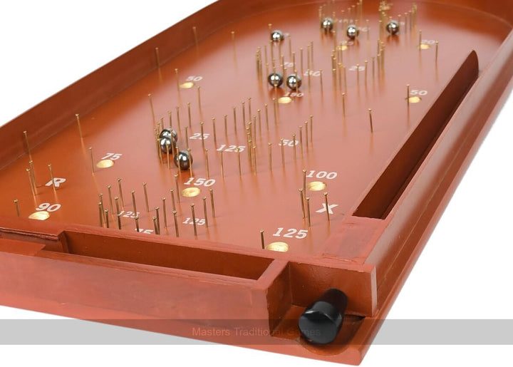 Masters Classic Pin Bagatelle Game - Full Size Premium Quality Wooden Bagatelle with Spring Plunger