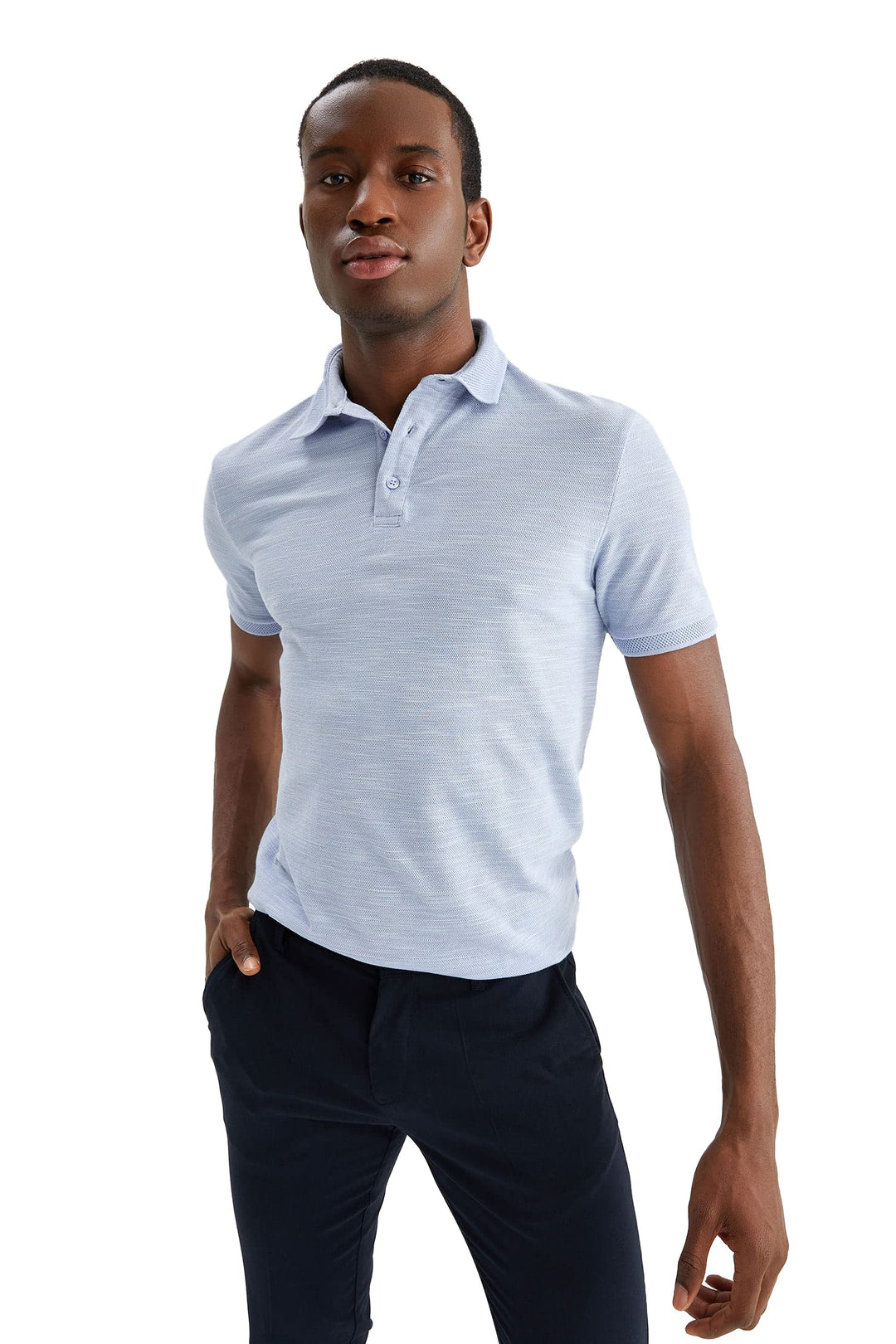 DeFacto Herren Polo Shirt, Blau