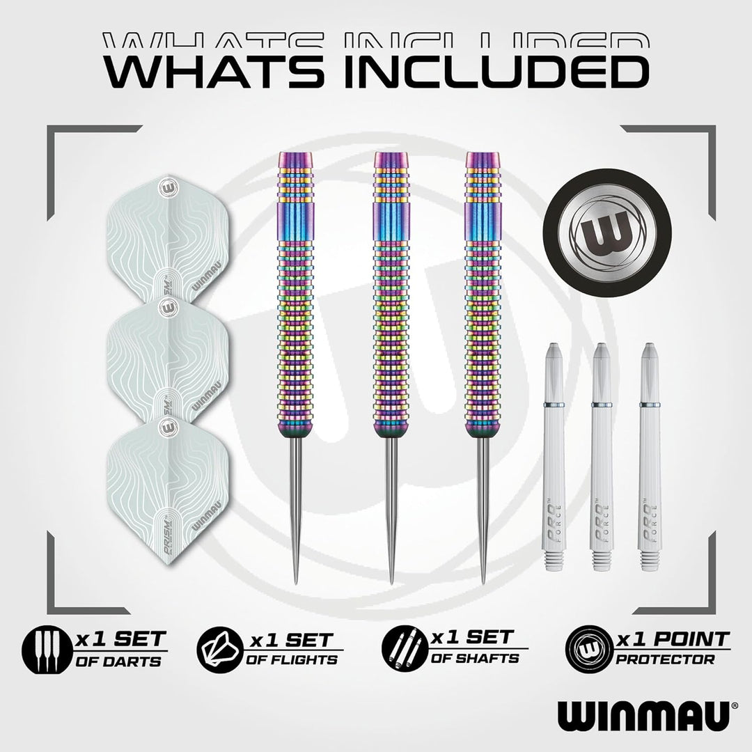WINMAU Solaris Pro Specialist Dartpfeile-Set, Wolframstahl, mit Flights und Schäften (Stiele) 21 g u