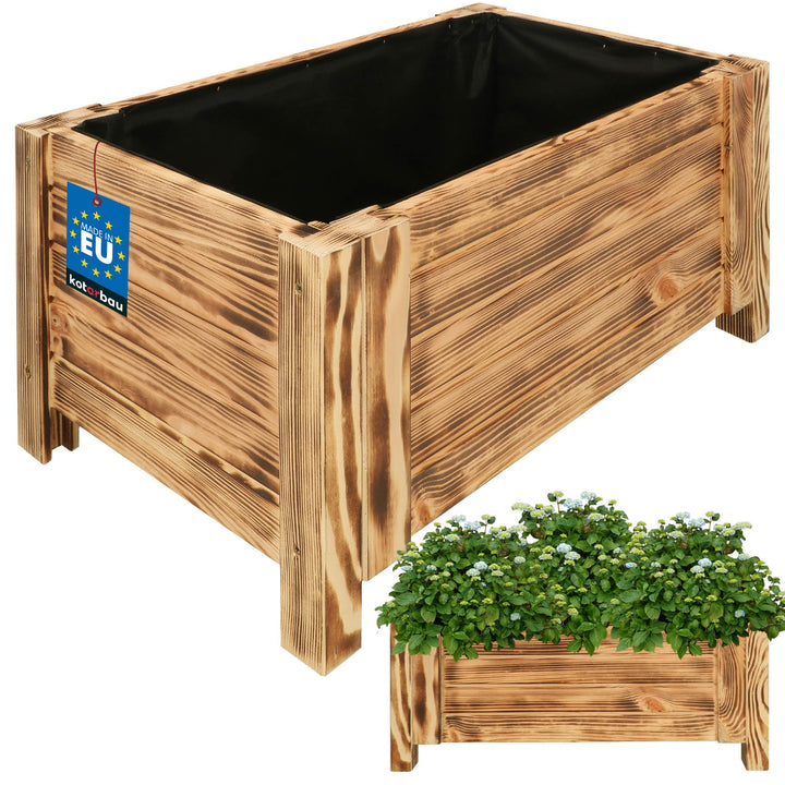 KOTARBAU® Blumenkasten - 60 x 39 x 30 cm - Pflanzkasten mit Vlies - Pflanzkübel gross aussen - Balko