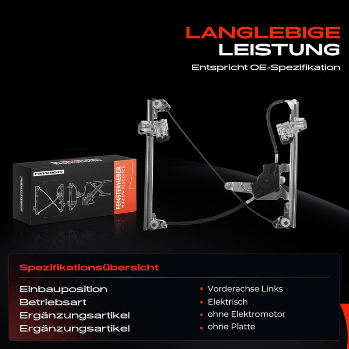 Frankberg Fensterheber Elektrisch Ohne Motor 4/5-Türer Vorne Links Kompatibel mit Octavia I 1U2 1U5