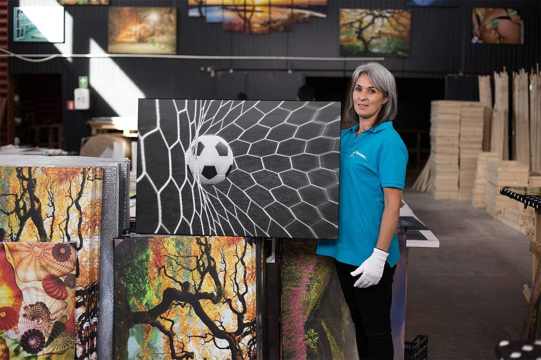 Startonight Leinwandbilder Schwarz und Weiss Fussballbälle, Doppelansicht Überraschung Modernes Deko