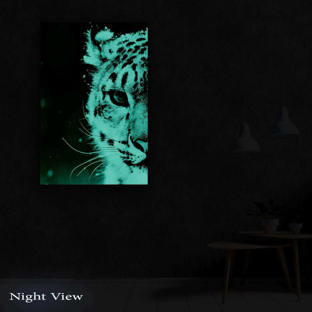 Startonight Leinwandbilder Schwarz und Weiss Leopard Auge, Doppelansicht Überraschung Modernes Dekor