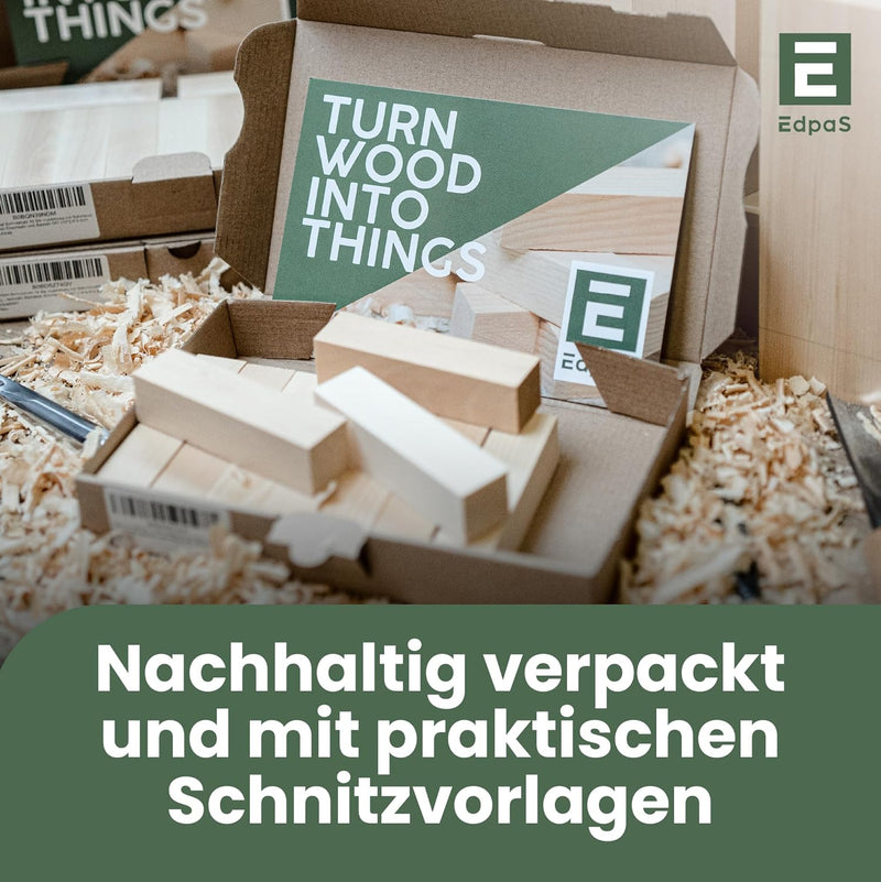 EdpaS Schnitzholz Brett aus Lindenholz 30 x 20 x 2,5 cm zum Schnitzen und drechseln oder basteln zur