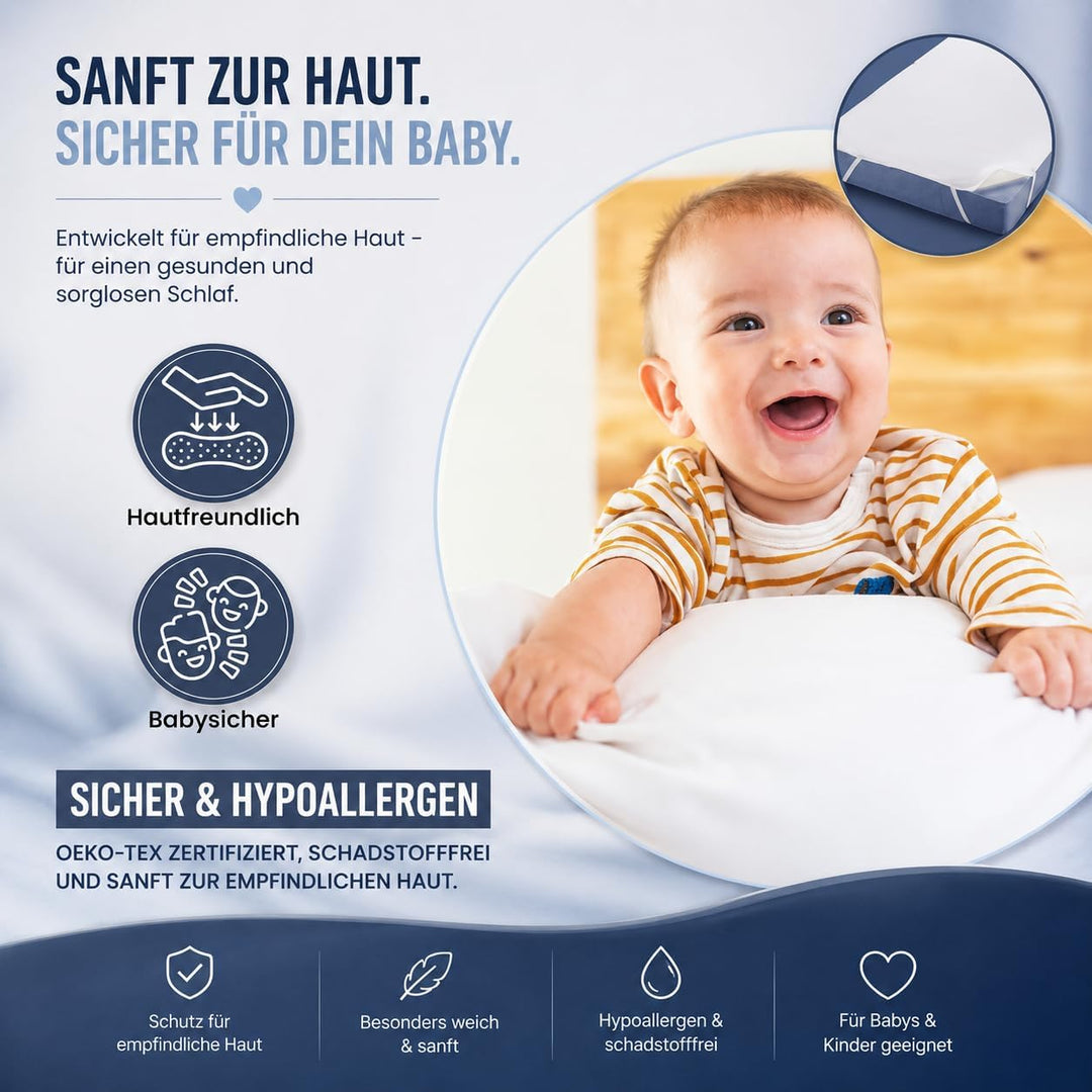 4myBaby Matratzenschutz Wasserdicht Matratzenschoner Betteinlage Molton (100% Baumwolle) 60x120 cm b