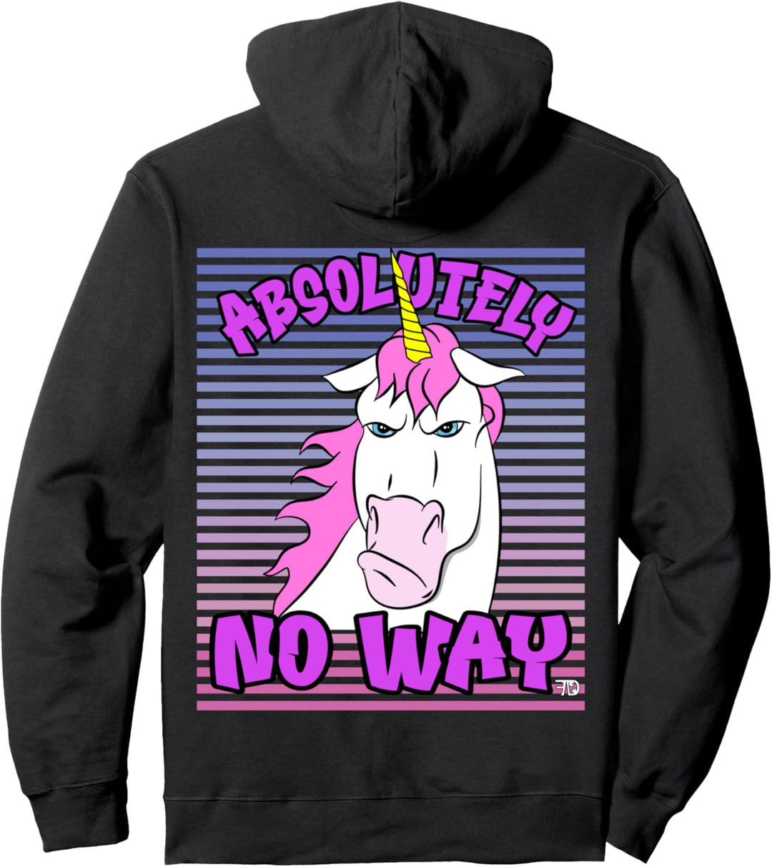 Absolutely no way lustiges mürrisches rosa Einhorn Pullover Hoodie