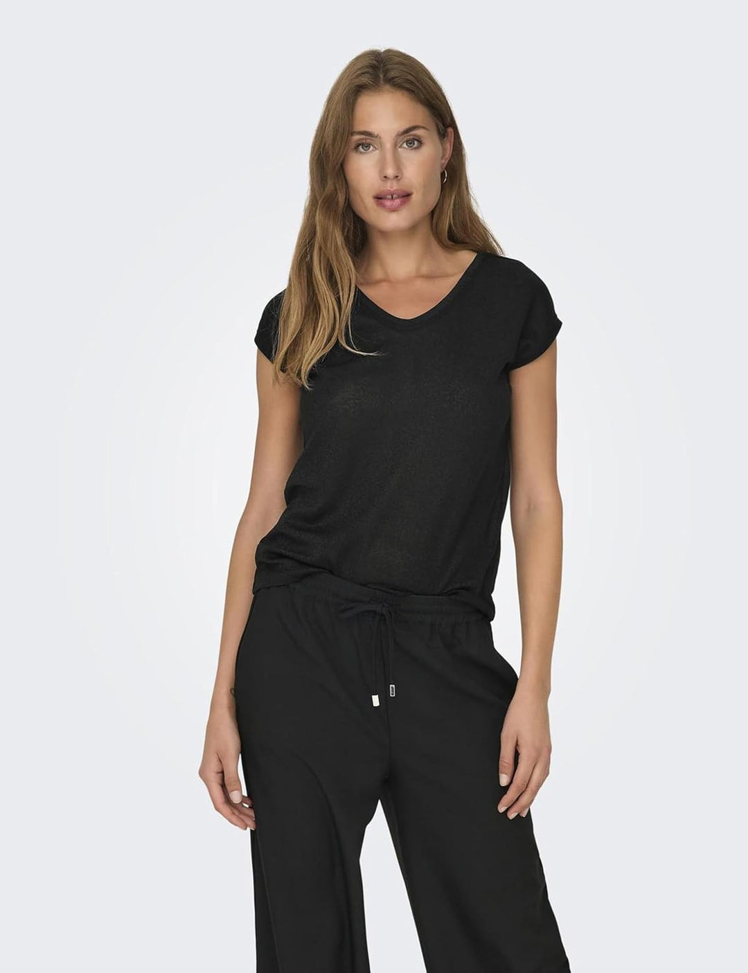 ONLY Vic Short Sleeve Top 40 (Packung mit 4) Schwarz, 40 (Packung mit 4) Schwarz