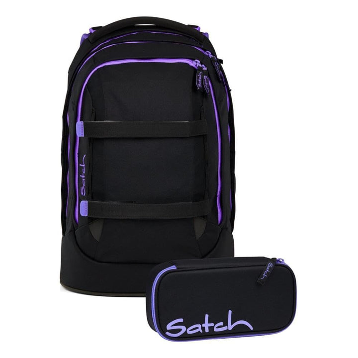 Satch pack Schulrucksack Set 2tlg. inkl. Schlamperbox (Purple Phantom), Purple Phantom