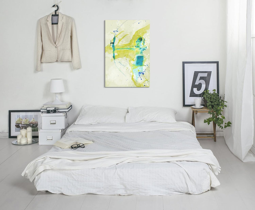 Paul Sinus Art Bogenschiessen 90x60cm SPORTBILDER Splash Art Wandbild Aquarell Art