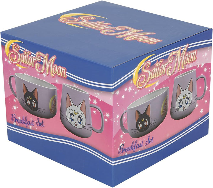SAILOR MOON - Breakfast Set Mug + Bowl - Luna & Artemis 360 ml Violett, 360 ml Violett
