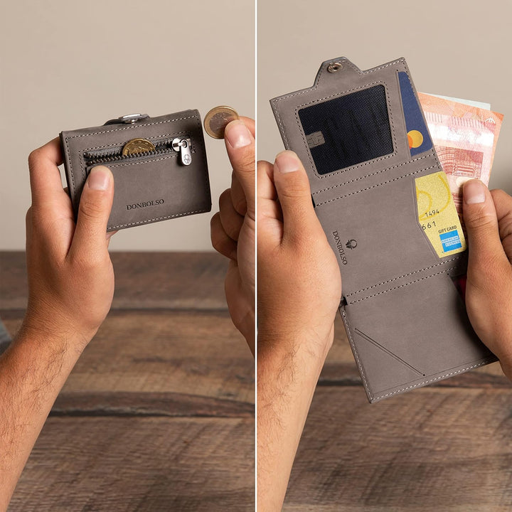 DONBOLSO Wallet Air - Slim Wallet mit Apple AirTag Fach - Hochwertiges Kreditkartenetui aus Echtlede