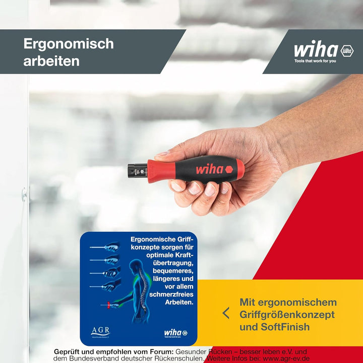 Wiha Drehmoment-Schraubendreher 0,8-5,0 Nm inkl. Box + Bitset TorqueVario®-S, 14-tlg., Pozidriv/ TOR