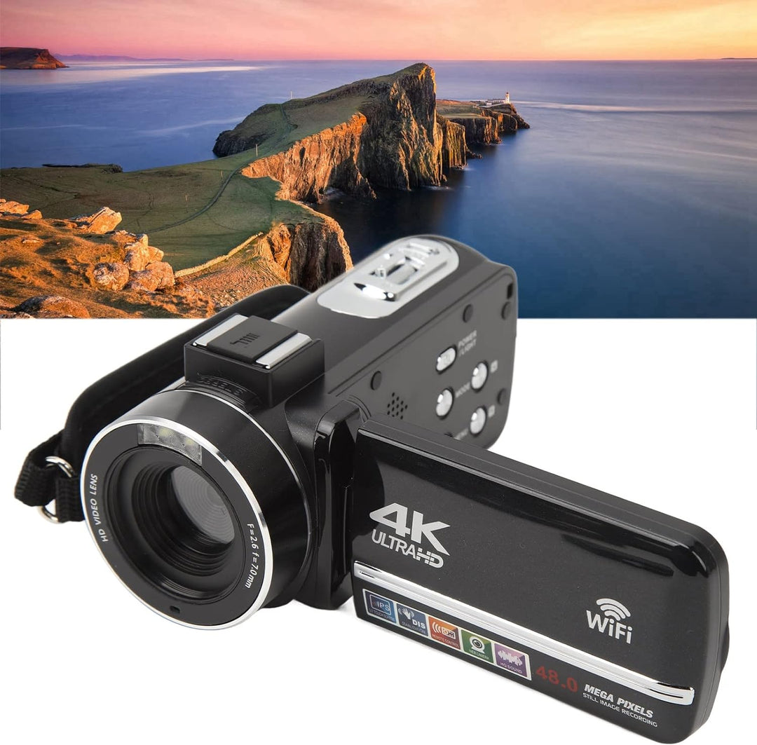 Videokamera-Camcorder, HD 4K-Digitalkamera-Recorder, 48 MP, 18-facher Digitalzoom, 3,0-Zoll-Touchscr