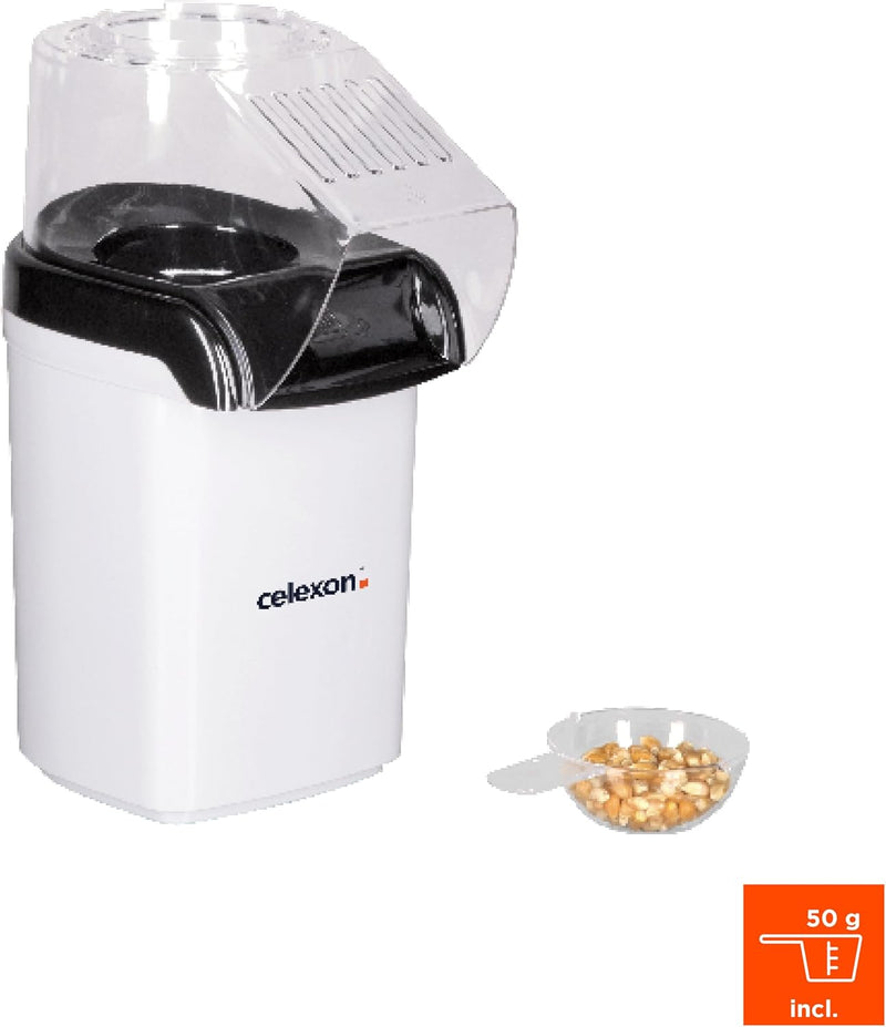 celexon CinePop CP150 Popcorn-Maschine - 13x19x29cm - Gewicht: 900g - weiss - einfach zu reinigen -