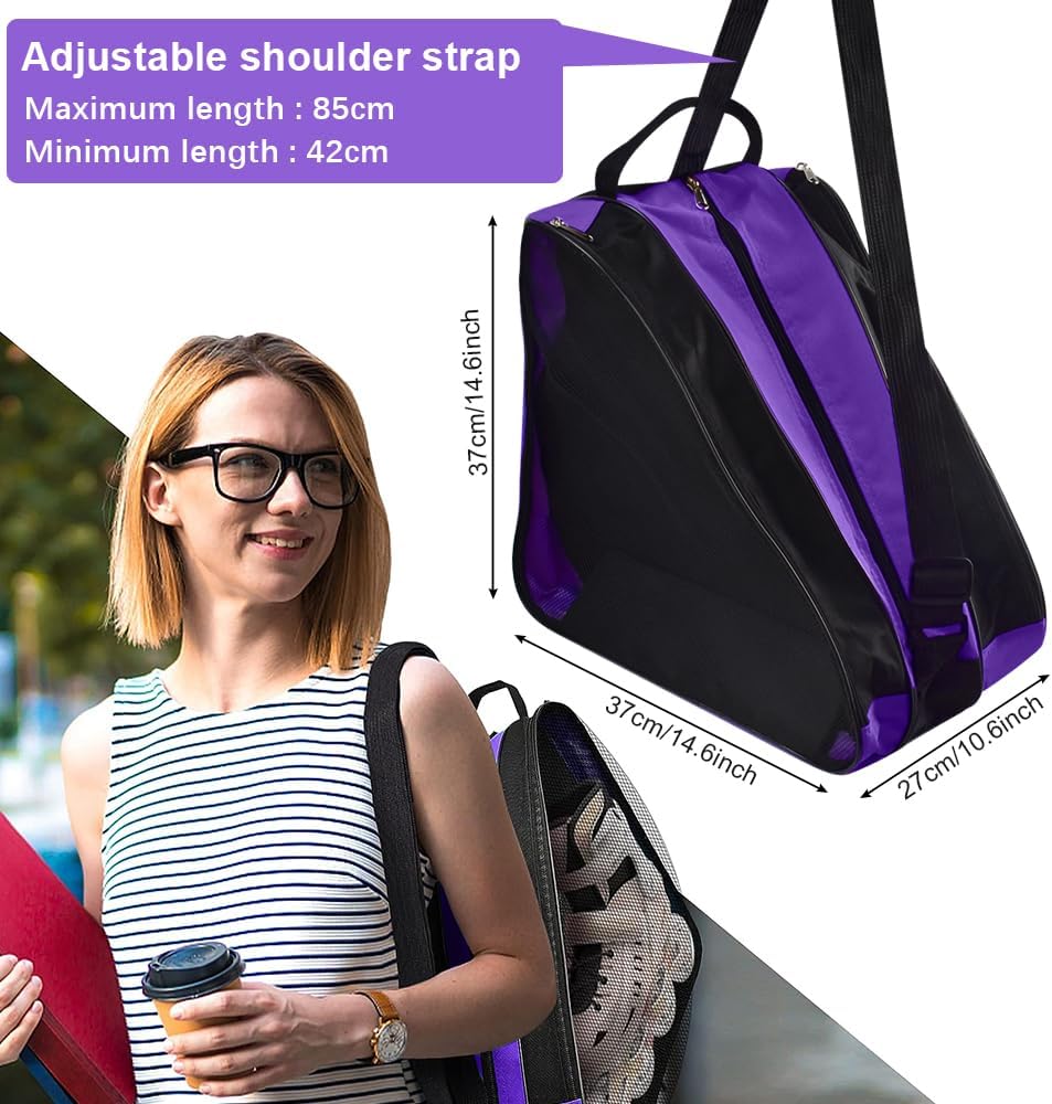 Tasche Erwachsene Rollschuhetasche Ice Skate Eishockey Bag Skischuhtasche mit Verstellbar Tragerieme