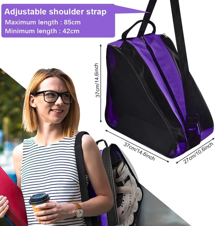 Tasche Erwachsene Rollschuhetasche Ice Skate Eishockey Bag Skischuhtasche mit Verstellbar Tragerieme