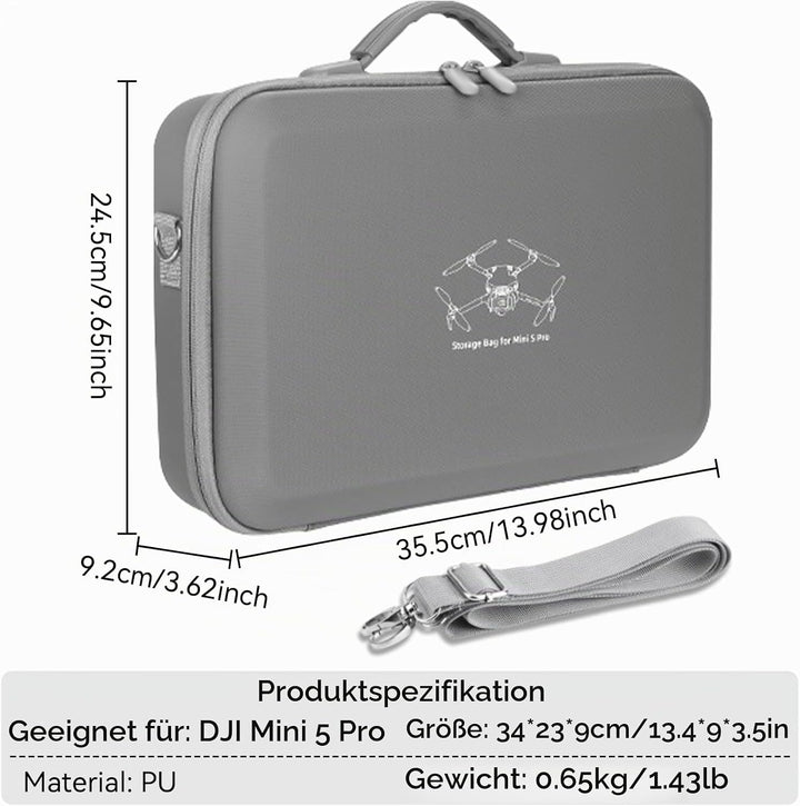 Mini 5 Pro/Lito 1 Tasche - Tragetasche tragbare Handtasche Koffer Case wasserdichte PU Aufbewahrungs
