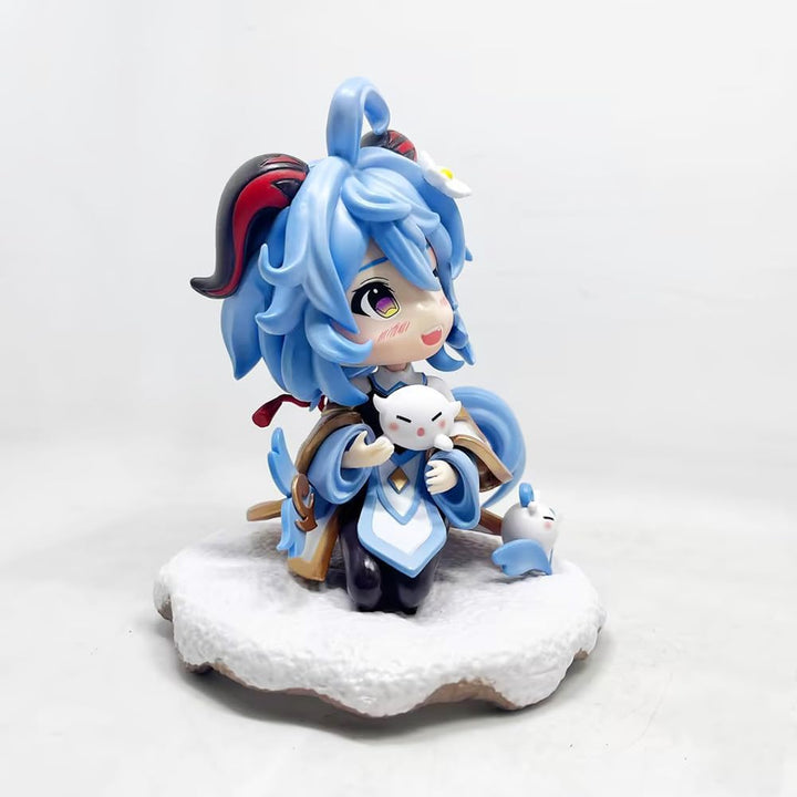 Jilijia Anime Ganyu Actionfigur, niedliche Q-Version, Figur sitzende Position, PVC-Figur, Statue, Sa