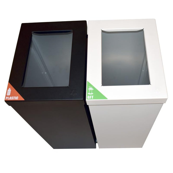 PROREGAL Wertstoffsammler RecycloFlex 60 | 60 Liter, HxBxT 70,5x26,3x34,3cm | Aluminium | Weiss, Wei