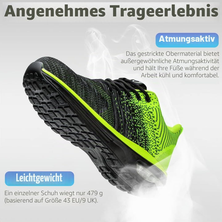 Nasogetch Sicherheitsschuhe Damen Herren Stahlkappenschuhe Arbeitsschuhe Sportlich Atmungsaktiv 36 E