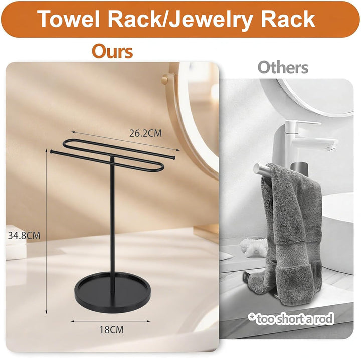 Handtuchständer Freistehend, Handtuchhalter Stehend Schwarz, Handtuchregal Badezimmer, Handtuch Stän
