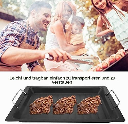 Barbecue Plate Stainless Steel Griddle Pan Non-Stick Frying Pot for Pancakes Portable Flat Grill Coo