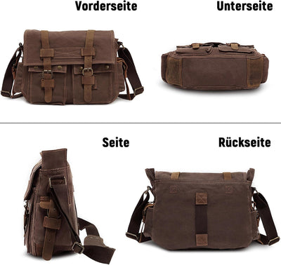 VARLIVOO Umhängetasche für Herren Schultertaschen 14" Zoll Laptoptaschen Messenger Bags Kuriertasche