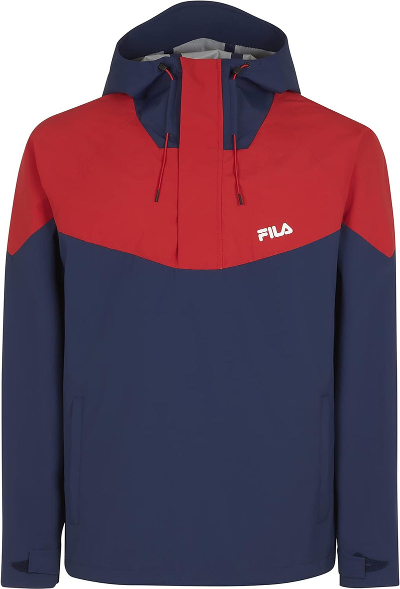 FILA Herren Trencin Windbreaker Pull-on Jacket M Medieval Blue-True Red, M Medieval Blue-True Red