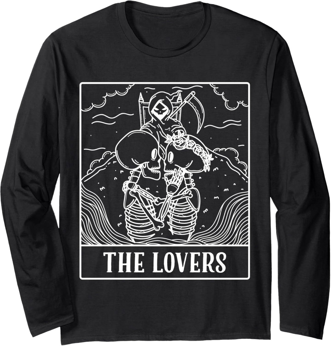 Grim Reaper The Lovers Tarot Card Men Women Langarmshirt