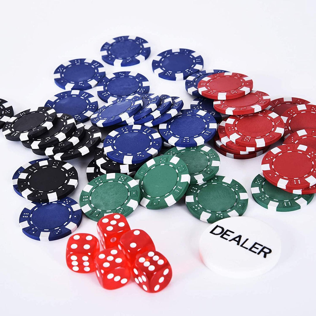 LANTUS Poker-Koffer 300-teilig | Pokerspiel 2 Etagen und Würfel | Koffer aus verstärktem Aluminium |
