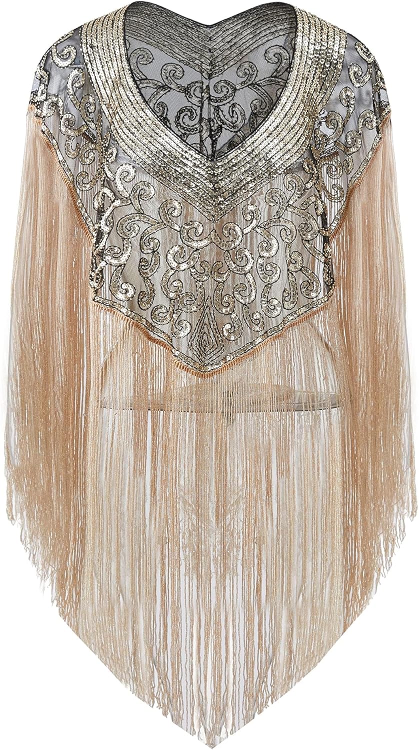 BABEYOND 1920s Retro Schal Damen Umschlagtücher für Abendkleid Hochzeit Party Braut Schal Gatsby Kos